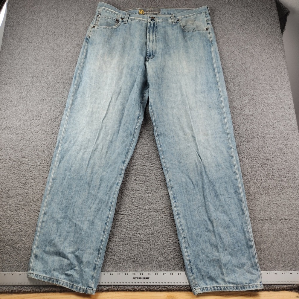 Nautica Jeans Mens 38x32 Light Wash Relaxed Straight Baggy Y2K Skater Faded - Picture 2 of 7